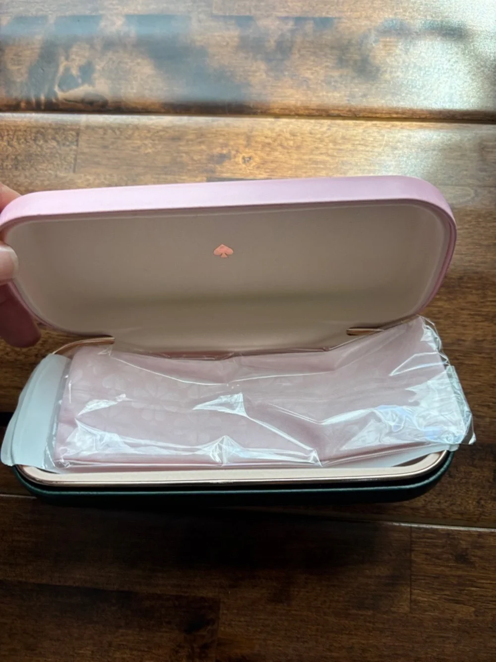 kate spade Pink Hard Shell Eyewear Case with Gold Logo